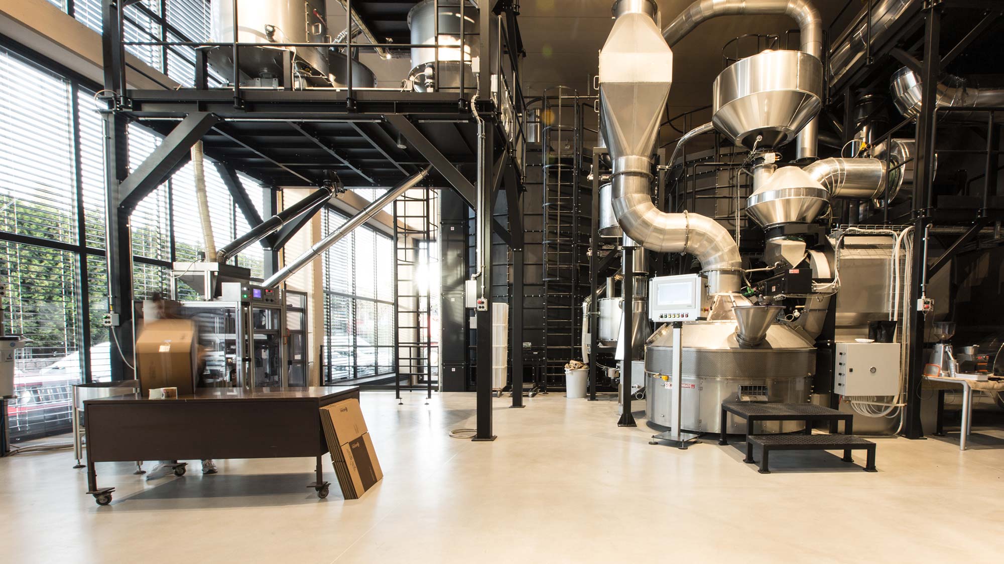 Brambati industrial coffee roasting and processing line