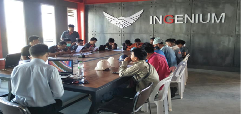 Safety training session in the INGENIUM training room